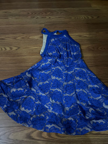 Be darling Blue lace over nude lining Women's 8