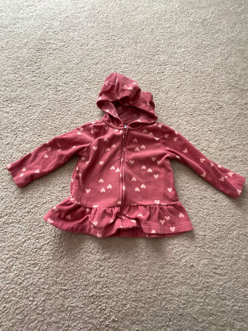 Carters Fleece zip hoodie. Small marker spot in front. 18 Months