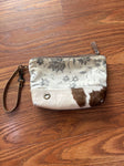 Myra Wristlet with cow hide Bag