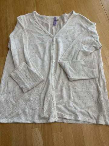 Alpha Button down sweater w/blue & tan specks Women's - S