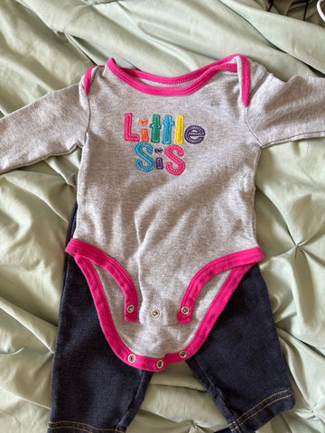 carters sister set with jeans 3 mos 3-6 Months