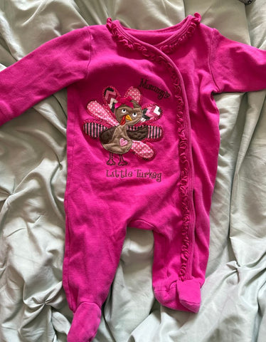 pink turkey thanksgiving 0-3 Months