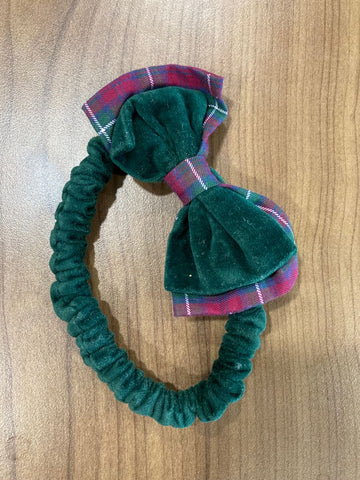 Hairbow-maroon & green Fits ages 0 to 12 months Hair Accessories