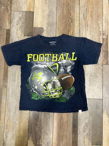Boys Gildan brand - Blue Shirt - says Football SIZE 8/10 8