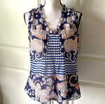CAbi Peplum Printed Sleeveless blouse Women's - XS