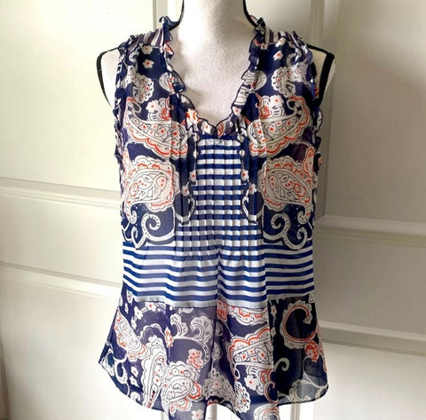 CAbi Peplum Printed Sleeveless blouse Women's - XS