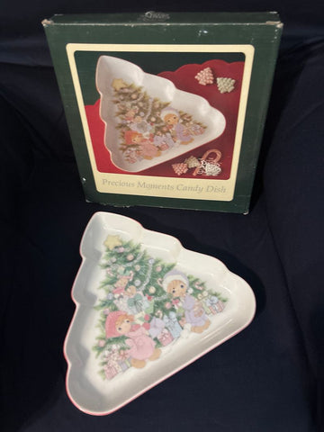 Enesco Precious moments candy dish Holiday