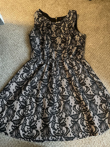 Heart Soul Tan/black lace dress Women's - L