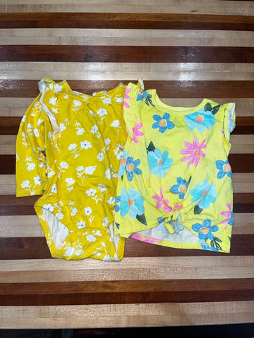 Carters floral onesie yellow shirt w/color flowers 18 Months