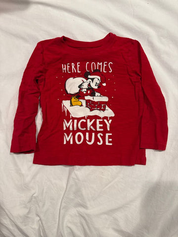 Jumping Beans Red long sleeve here comes Mickey Mouse 4T/4