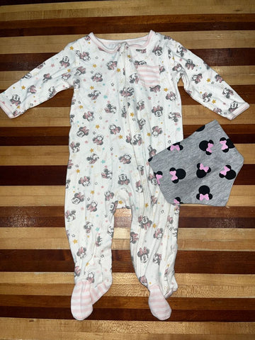 Disney baby minnie w/bib 6-12 Months