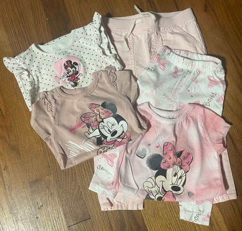 Various Minnie Mouse Variety 3 Shirts 2 Pants 24 Months