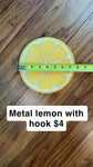 Metal lemon with hook  Decor