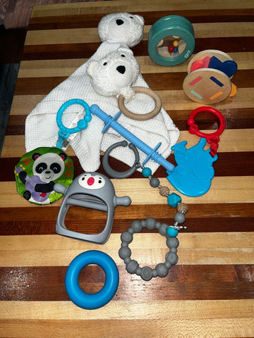 Misc. rattle, teethers, Rolling wood toys Infant (0-2 yrs)