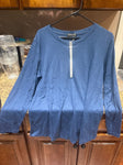 ticticmiss Navy 3/4 zip ls shirt never worn Women's XL 16