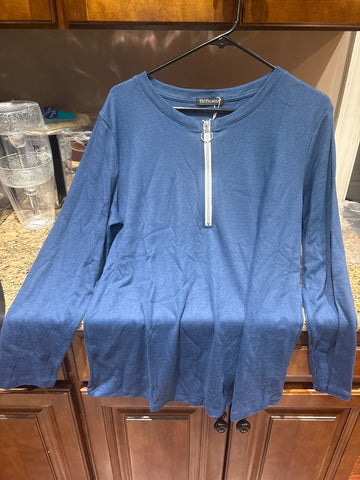 ticticmiss Navy 3/4 zip ls shirt never worn Women's XL 16
