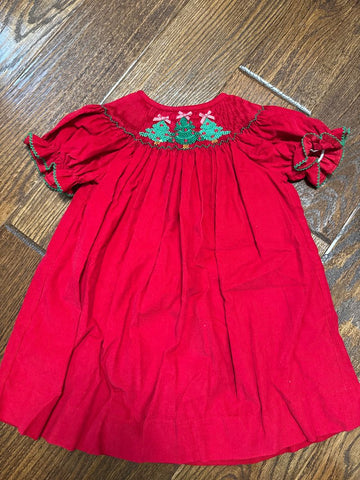 Southern Sunshine Red Christmas smocked dress 12 Months